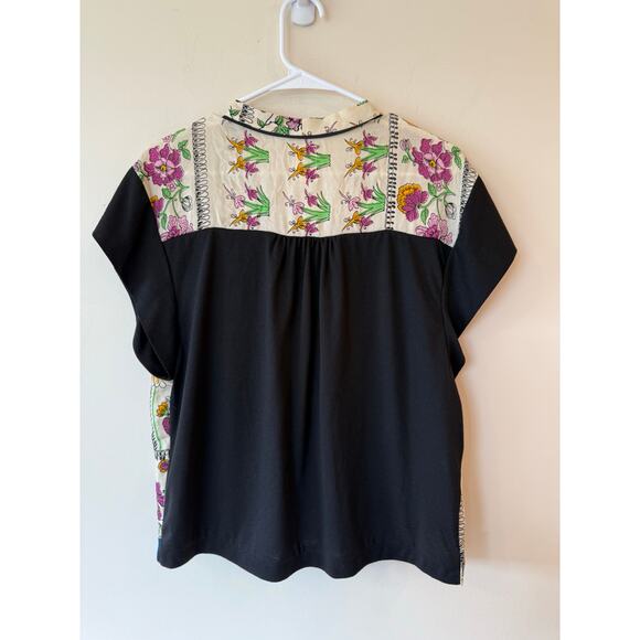 Tiny by Anthropologie Blouse Top Womens Medium Multicolor Floral Patchwork Boho - Picture 2 of 10